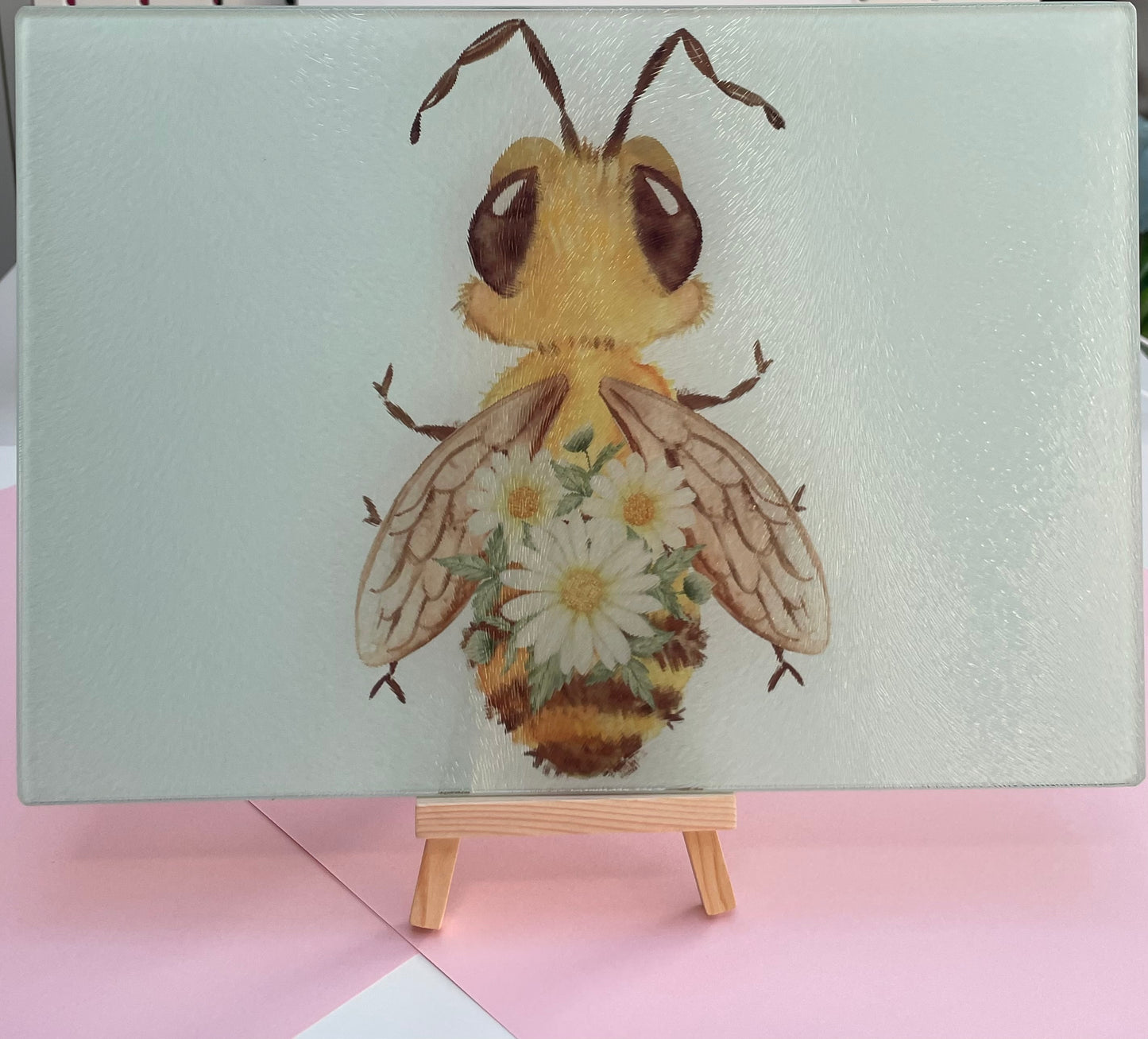 Beautiful Bee Glass Chopping Board