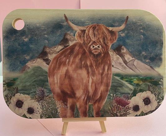 Highland Cow Bamboo Chopping Board