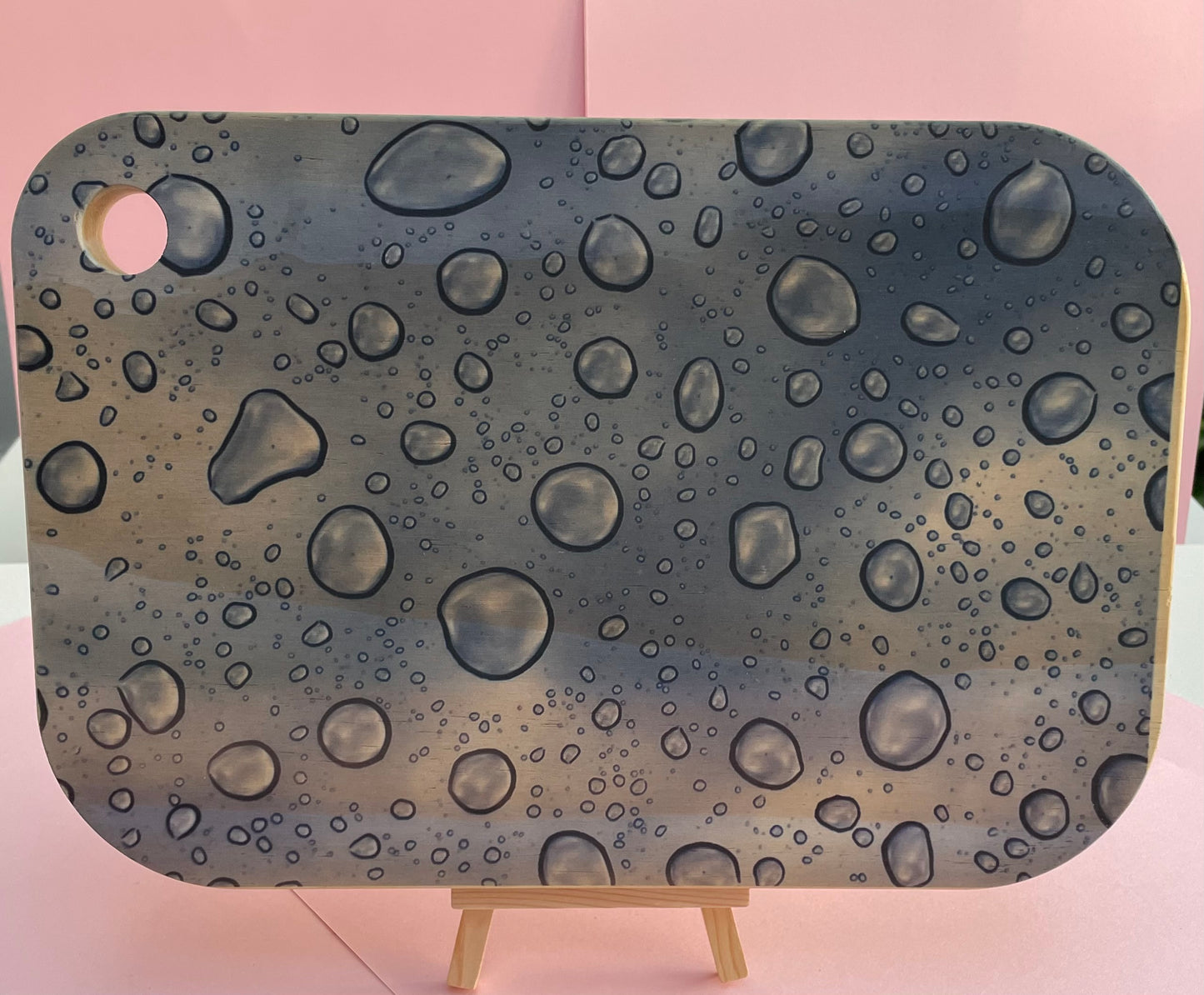 Water Droplets Bamboo Chopping Board