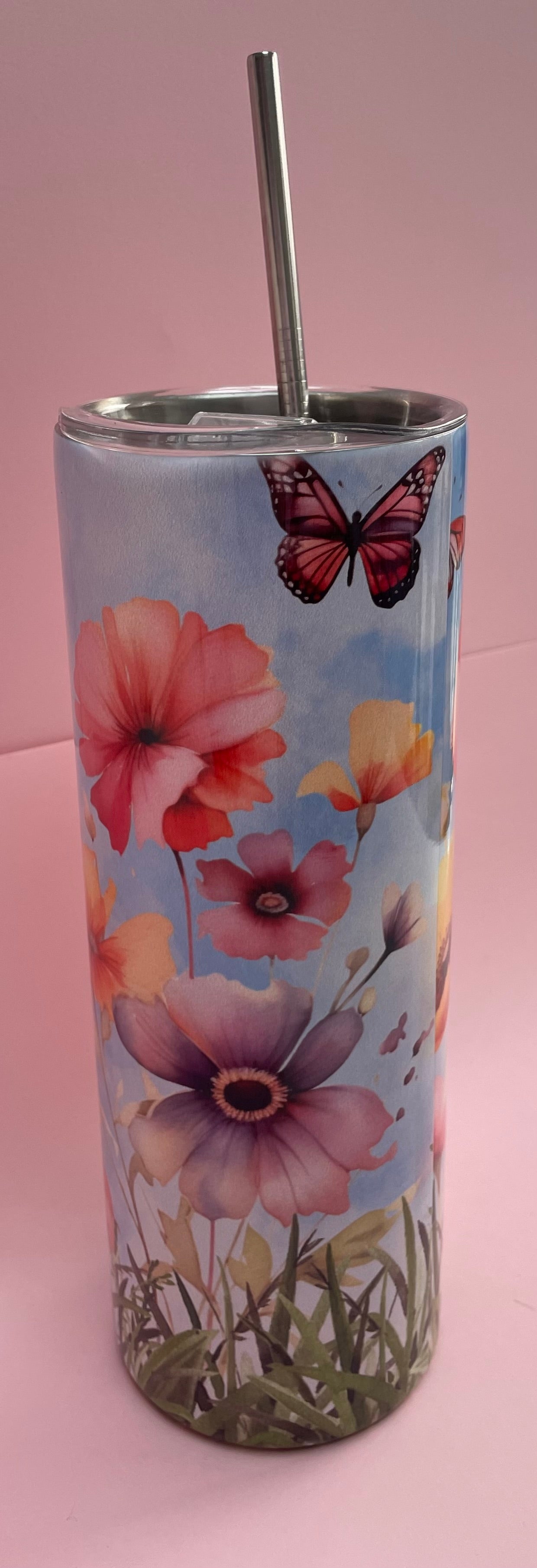 Fox in flowers Insulated Tumbler